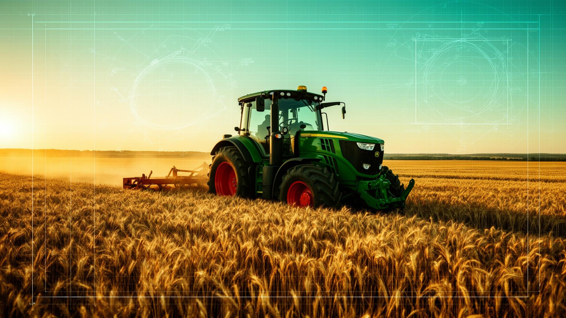 Moderní traktor v poli